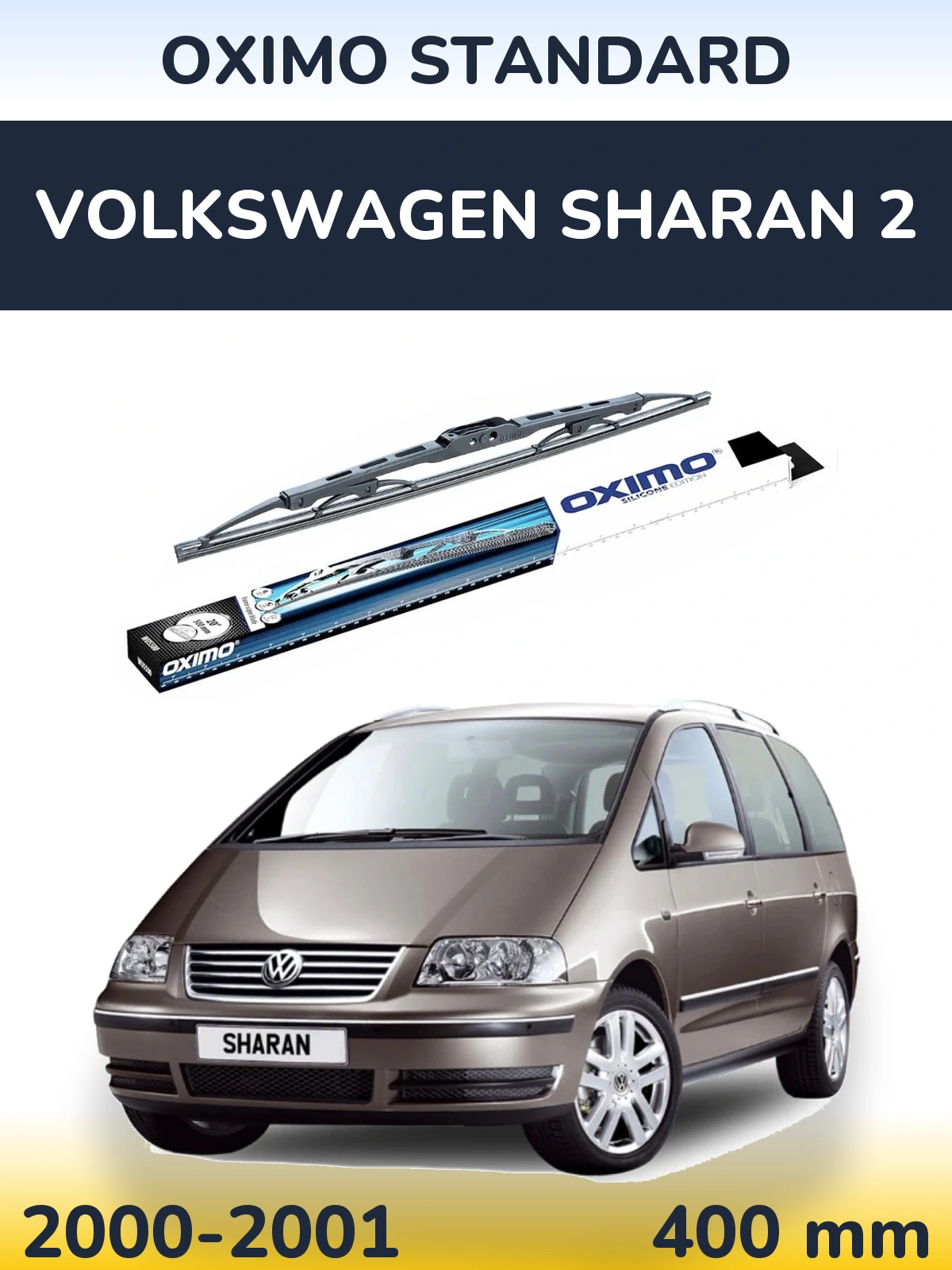 Rear wiper blade Oximo Standard 400 мм for Volkswagen Sharan 2 2000-2001
