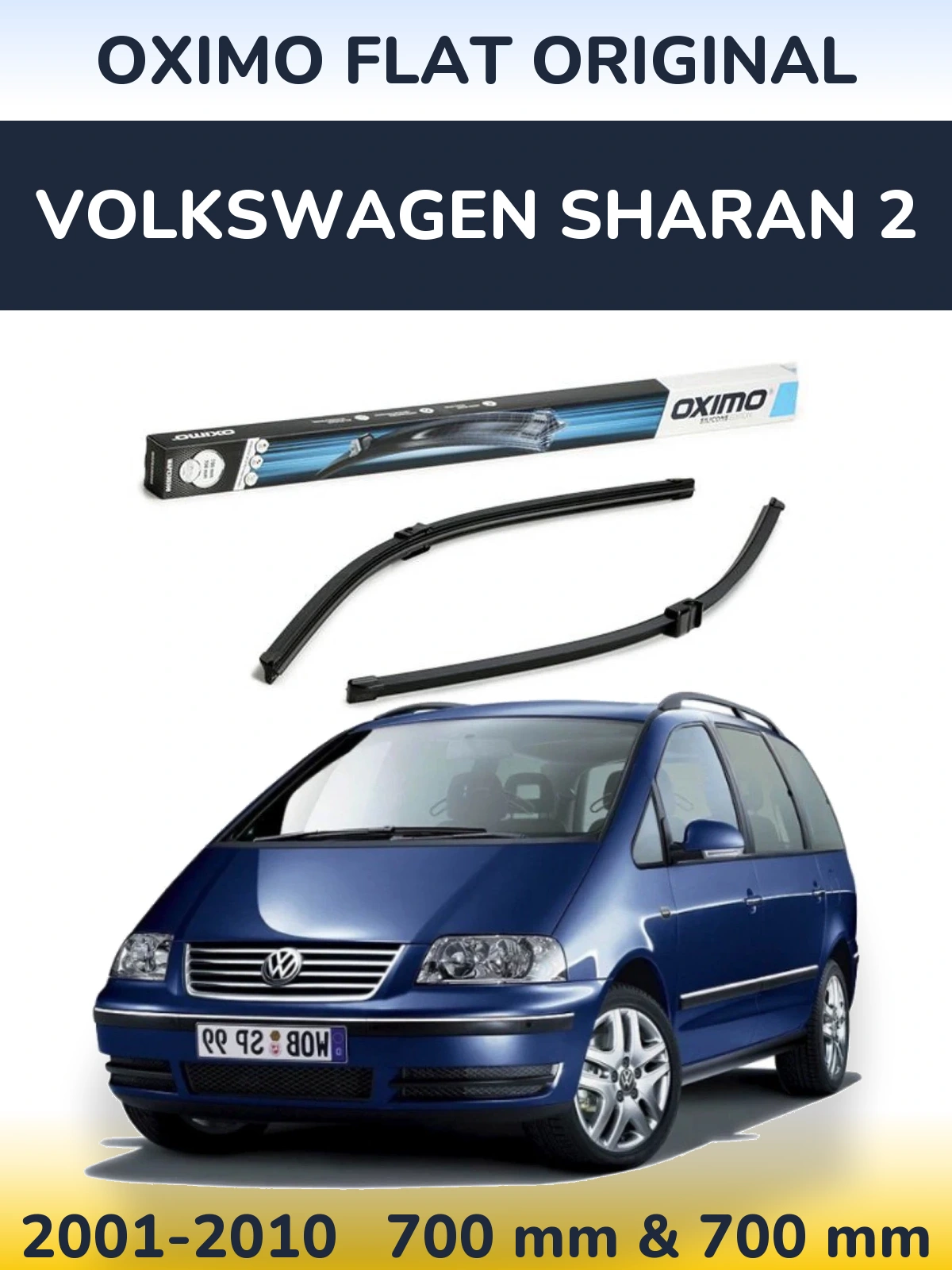 Komplet przednich wycieraczek Oximo Flat Original 700 & 700 mm do Volkswagen Sharan 2 2001-2010
