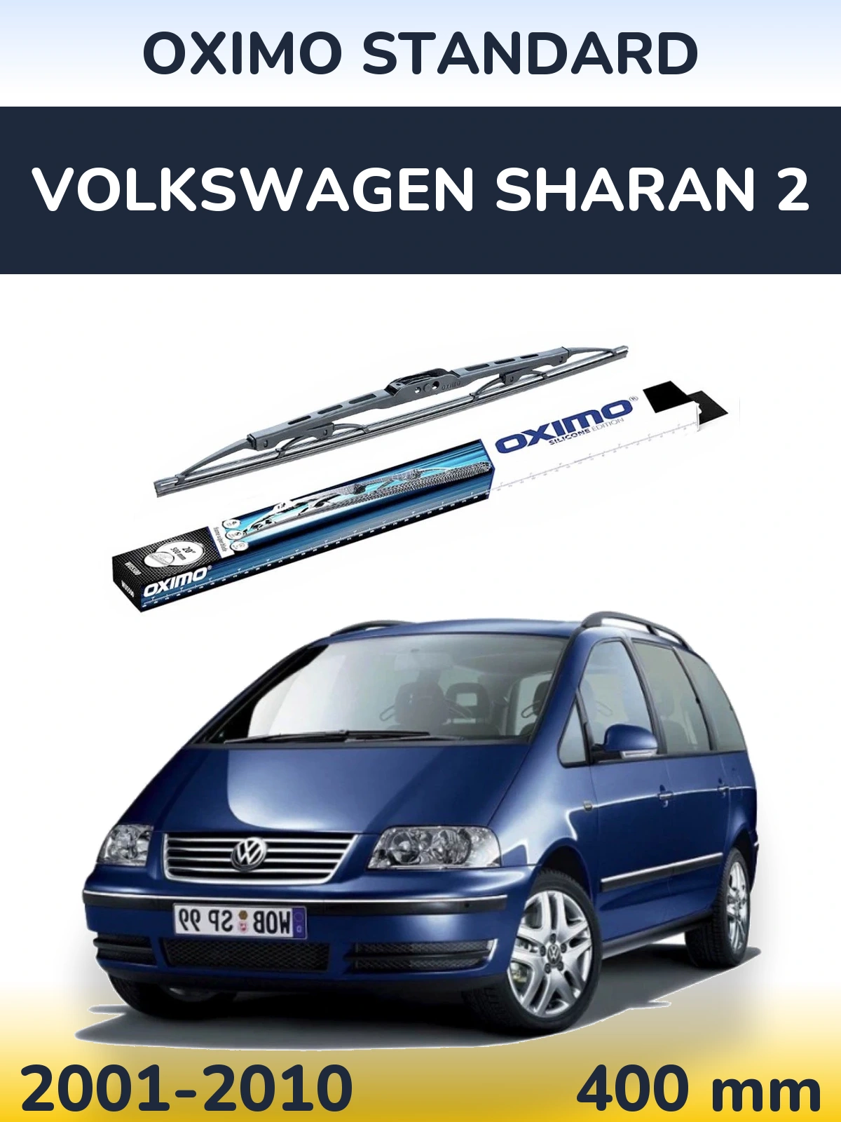 Rear wiper blade Oximo Standard 400 mm for Volkswagen Sharan 2 2001-2010
