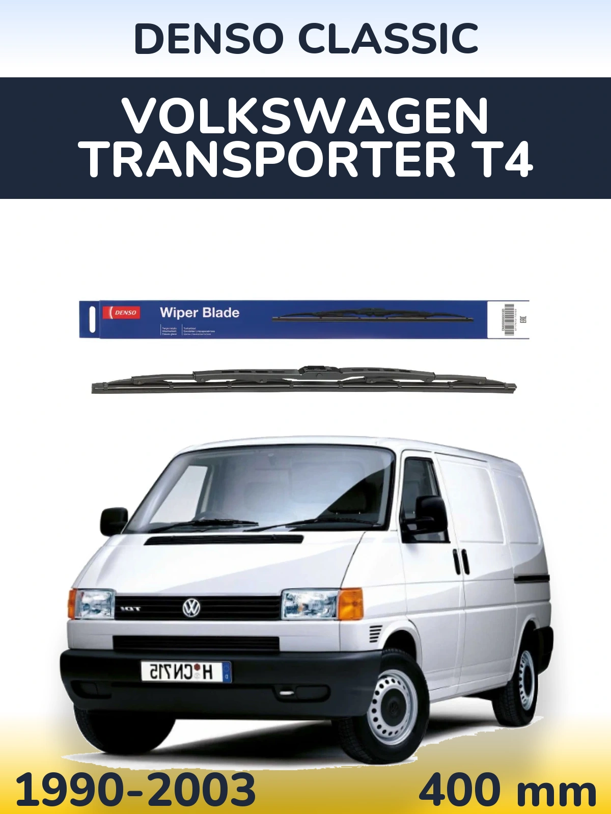 Rear wiper blade Denso Classic 400 mm for Volkswagen Transporter T4 1990-2003