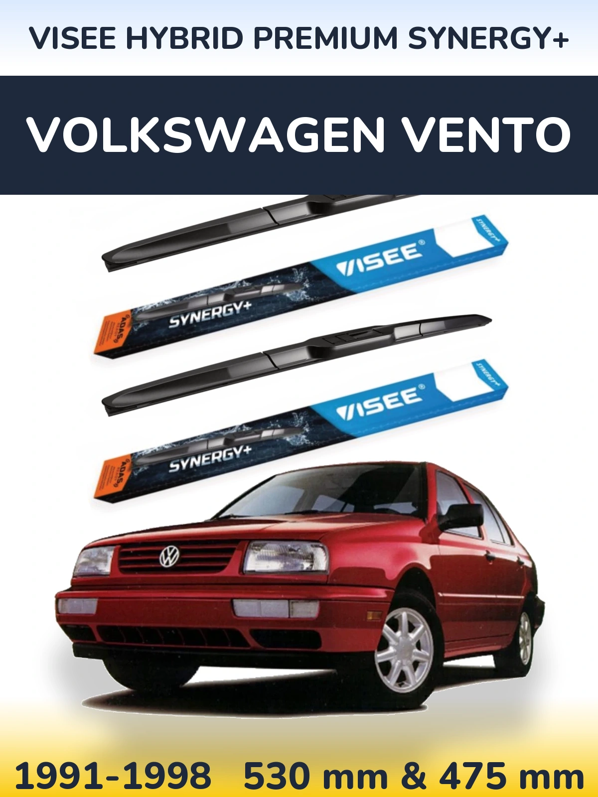 Комплект передніх щіток VISEE HYBRID PREMIUM SYNERGY+ 530 & 475 мм для Volkswagen Vento 1991-1998