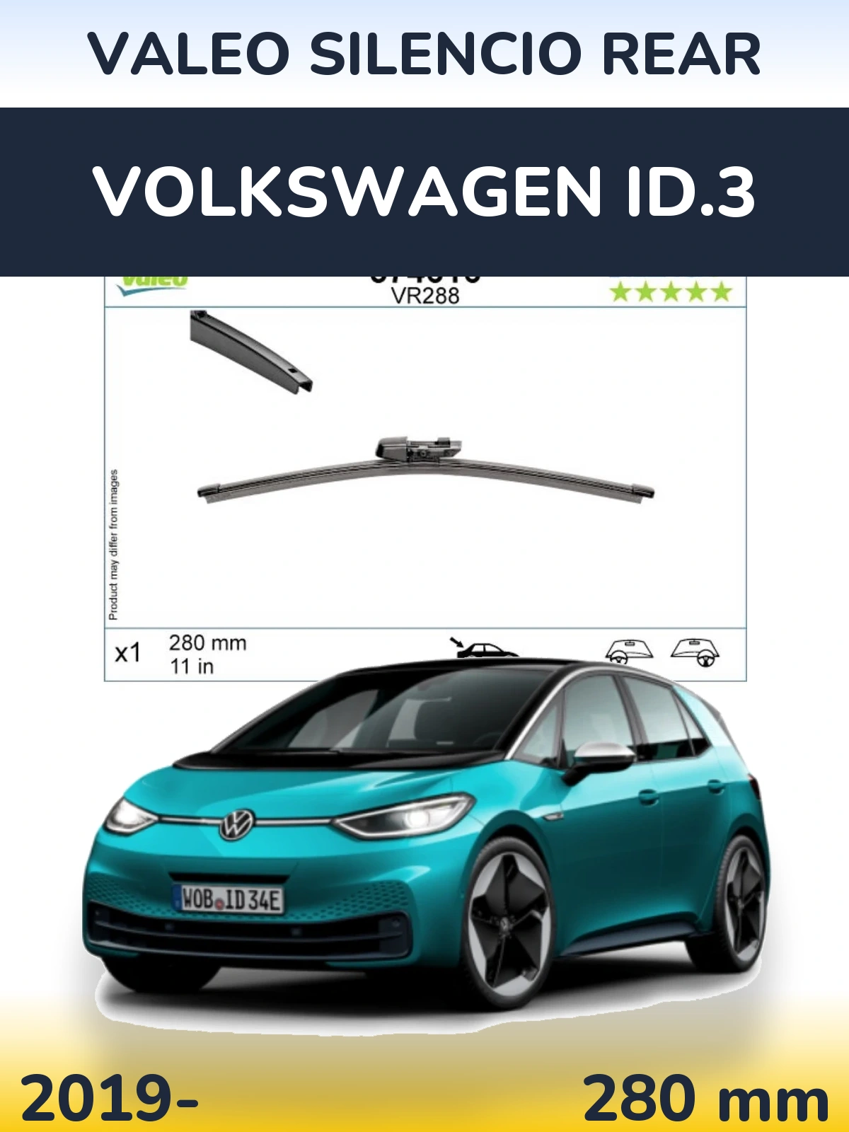 Rear wiper blade Valeo Silencio Rear 280 мм for Volkswagen ID.3 2019-2026