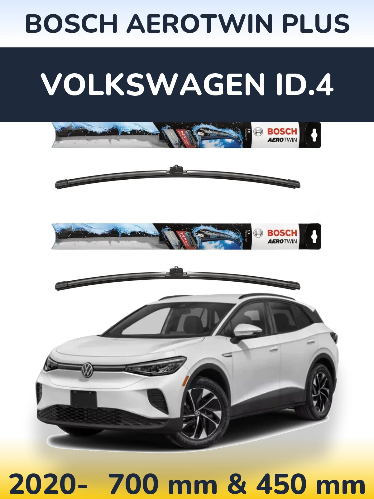 Komplet przednich wycieraczek BOSCH AeroTwin Plus 700 & 450 mm do Volkswagen ID.4 2020-2026
