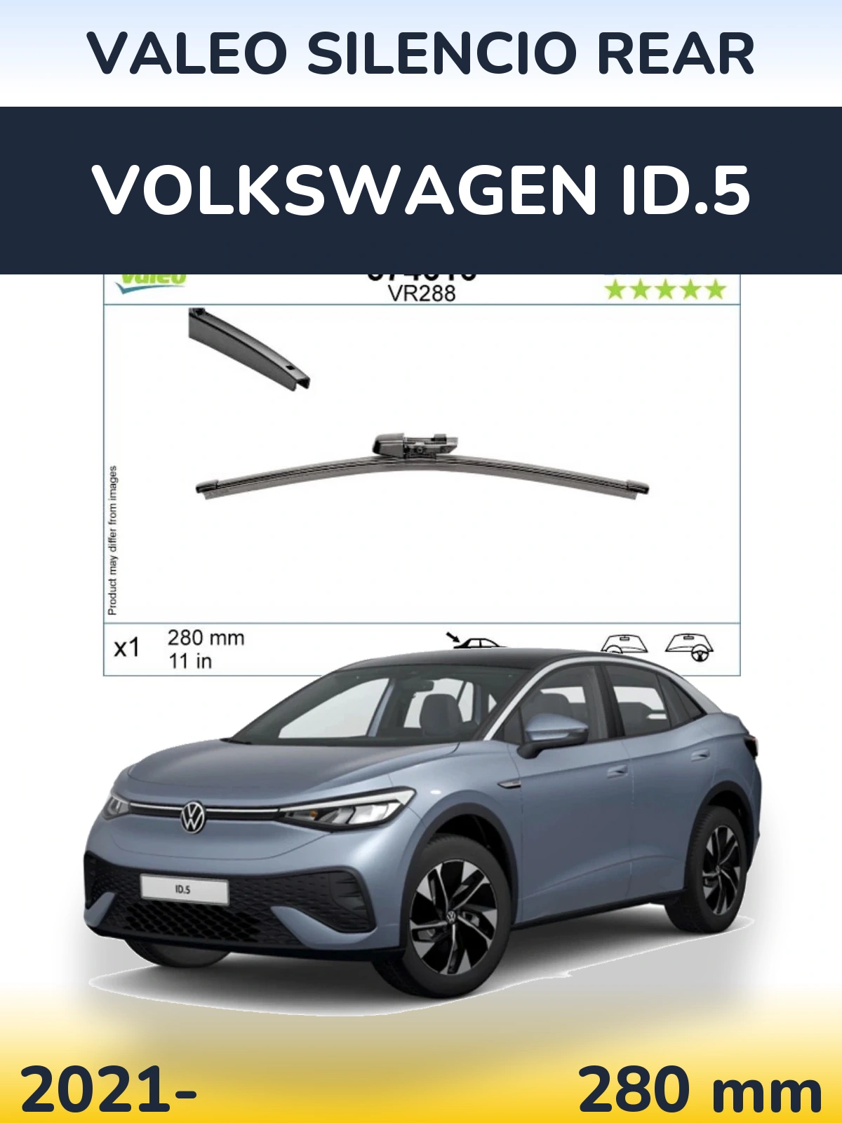 Rear wiper blade Valeo Silencio Rear 280 мм for Volkswagen ID.5 2021-2026