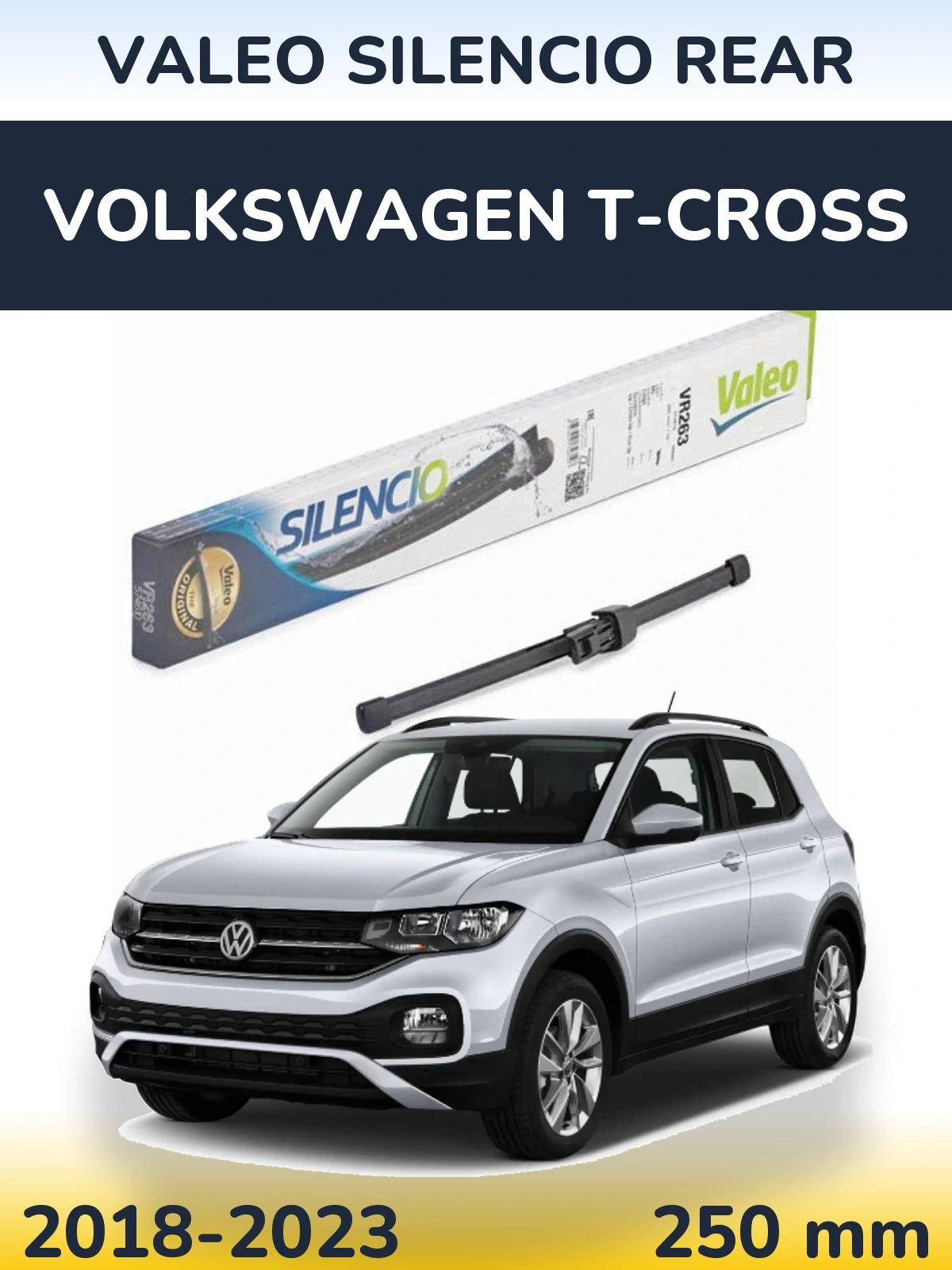Задний дворник Valeo Silencio Rear 250 мм для Volkswagen T-Cross 2018-2023