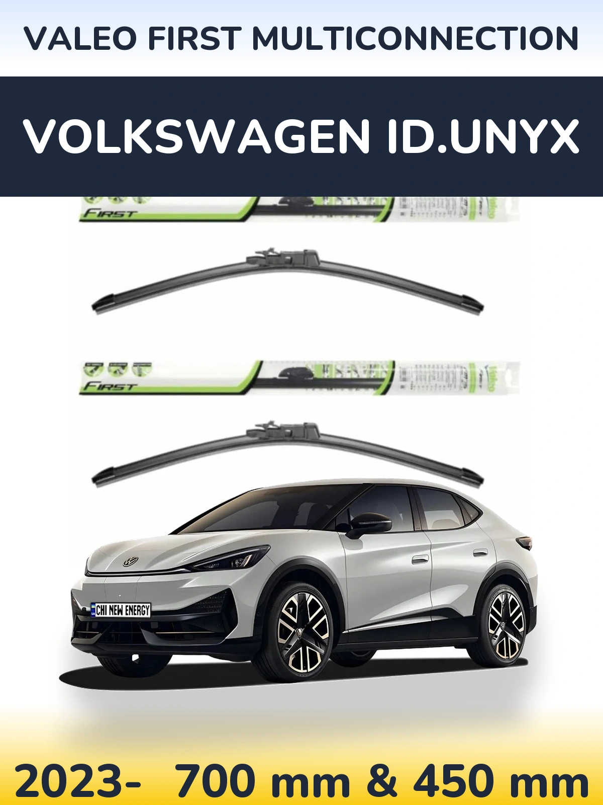 Komplet przednich wycieraczek Valeo First MultiConnection 700 & 450 mm do Volkswagen ID.UNYX 2023-2026