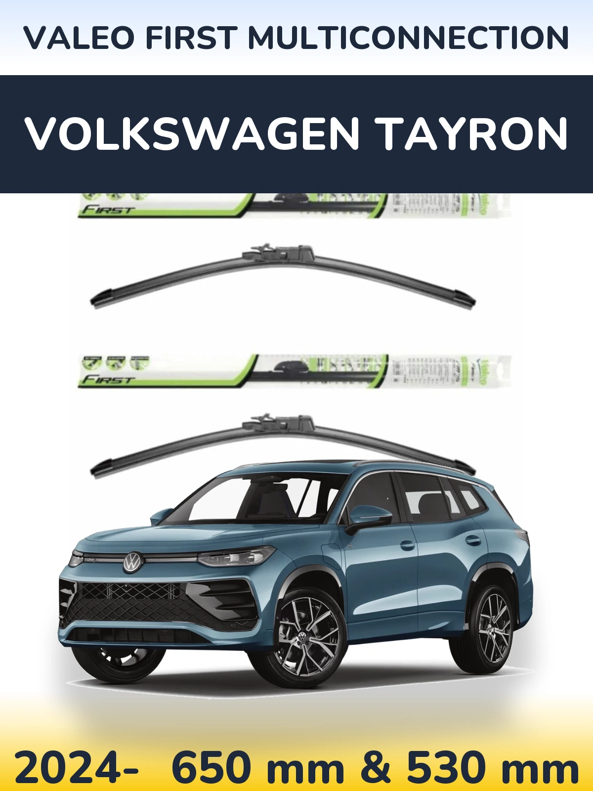 Komplet przednich wycieraczek Valeo First MultiConnection 650 & 530 mm do Volkswagen Tayron 2024-2026