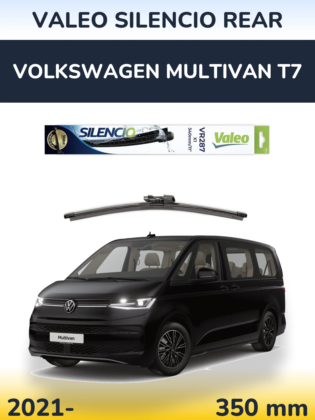 Rear wiper blade Valeo Silencio Rear 340 mm for Volkswagen Multivan T7 2021-2026