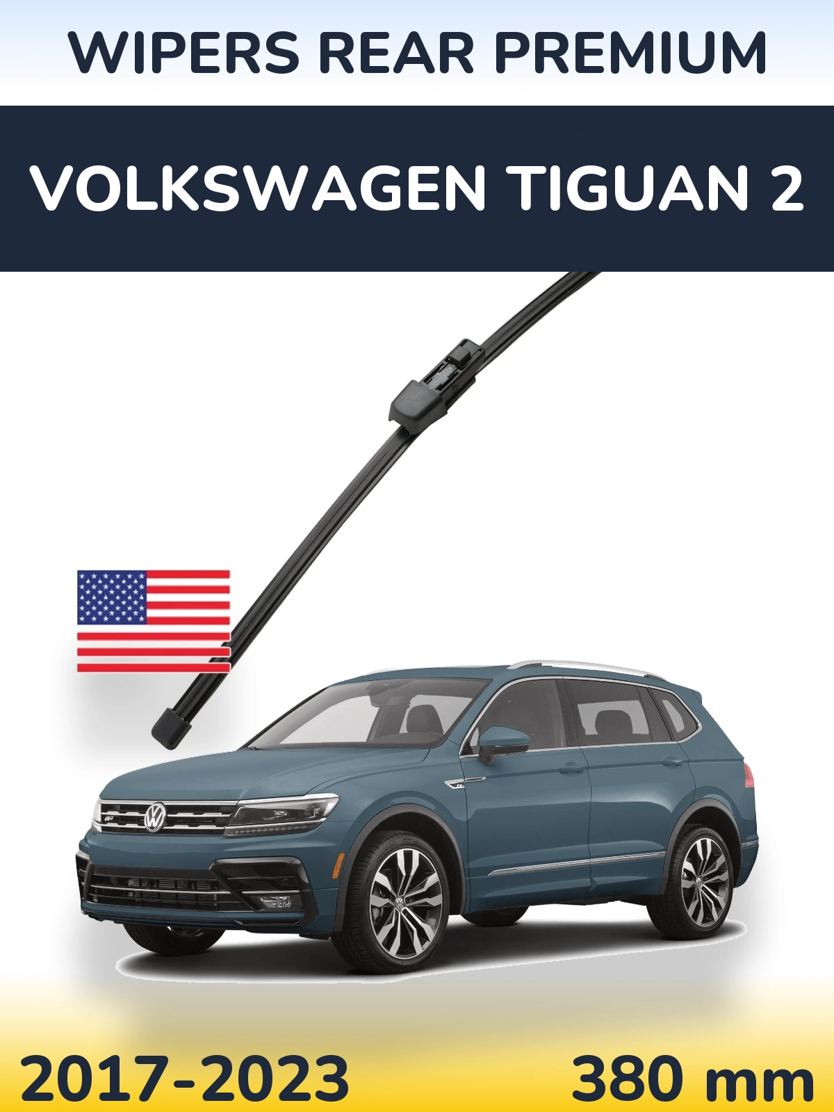Rear wiper blade WIPERS REAR PREMIUM 380 мм for Volkswagen Tiguan 2 2017-2023
