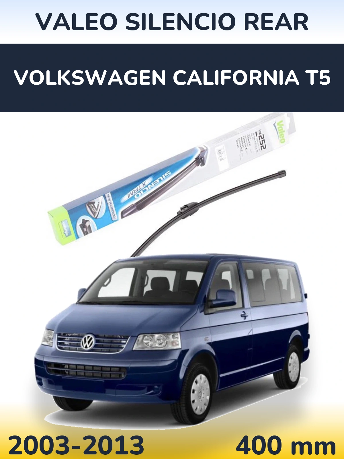 Rear wiper blade Valeo Silencio Rear 404 мм for Volkswagen California T5 2003-2013