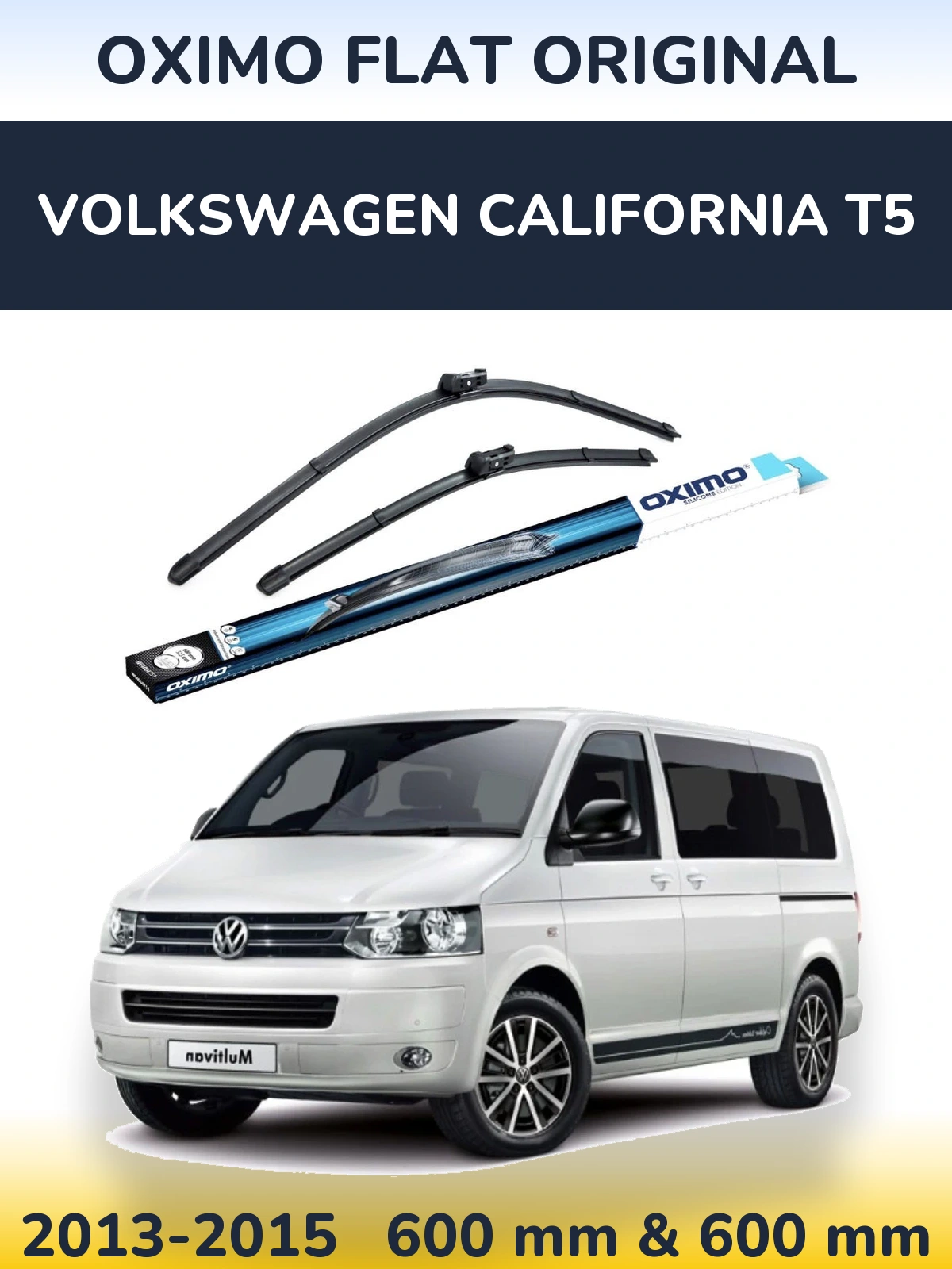 Komplet przednich wycieraczek Oximo Flat Original 600 & 600 mm do Volkswagen California T5 2013-2015
