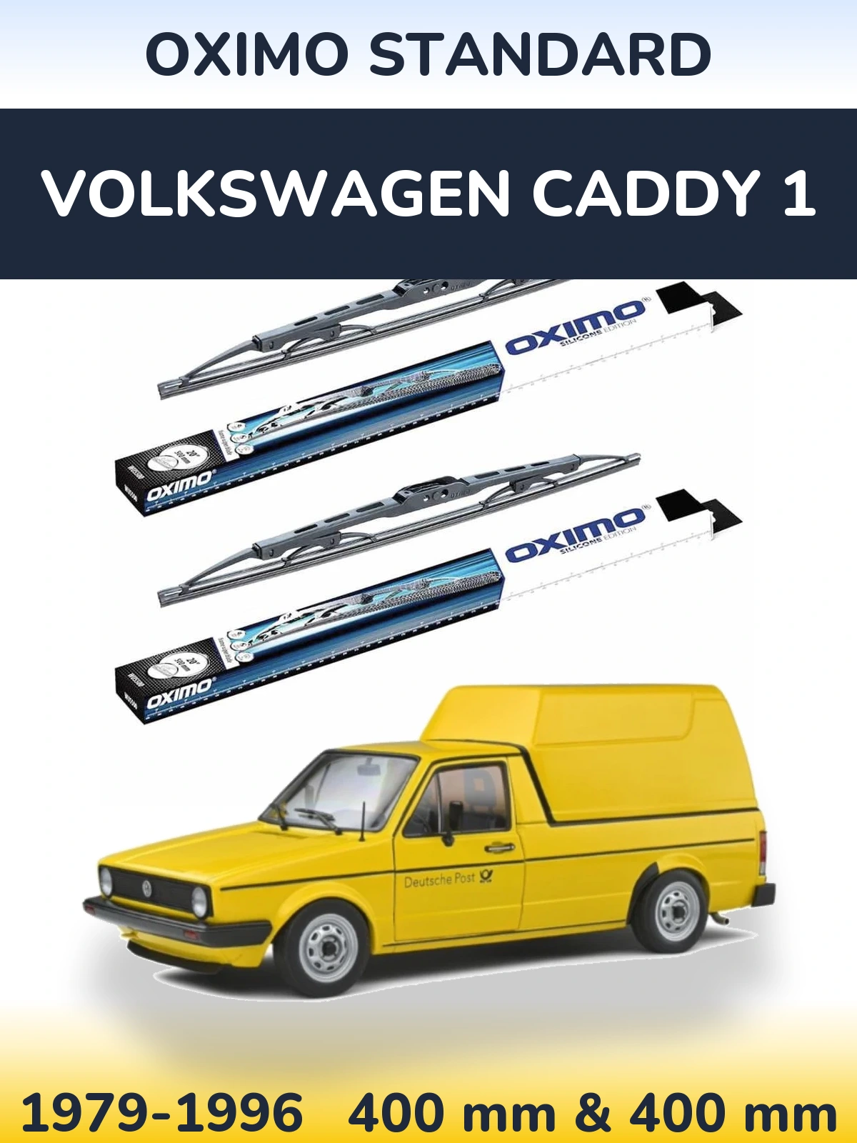 Front wiper blade set Oximo Standard 400 & 400 мм for Volkswagen Caddy 1 1979-1996