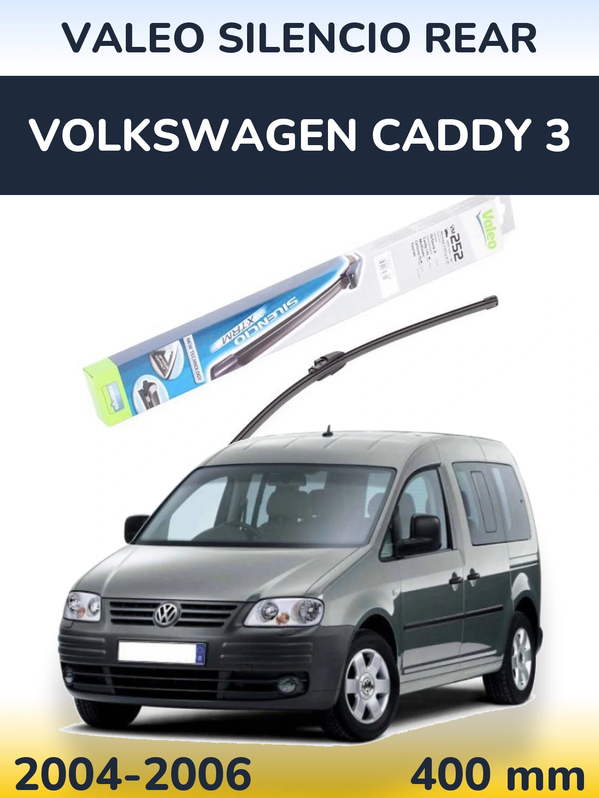 Rear wiper blade Valeo Silencio Rear 404 мм for Volkswagen Caddy 3 2004-2006