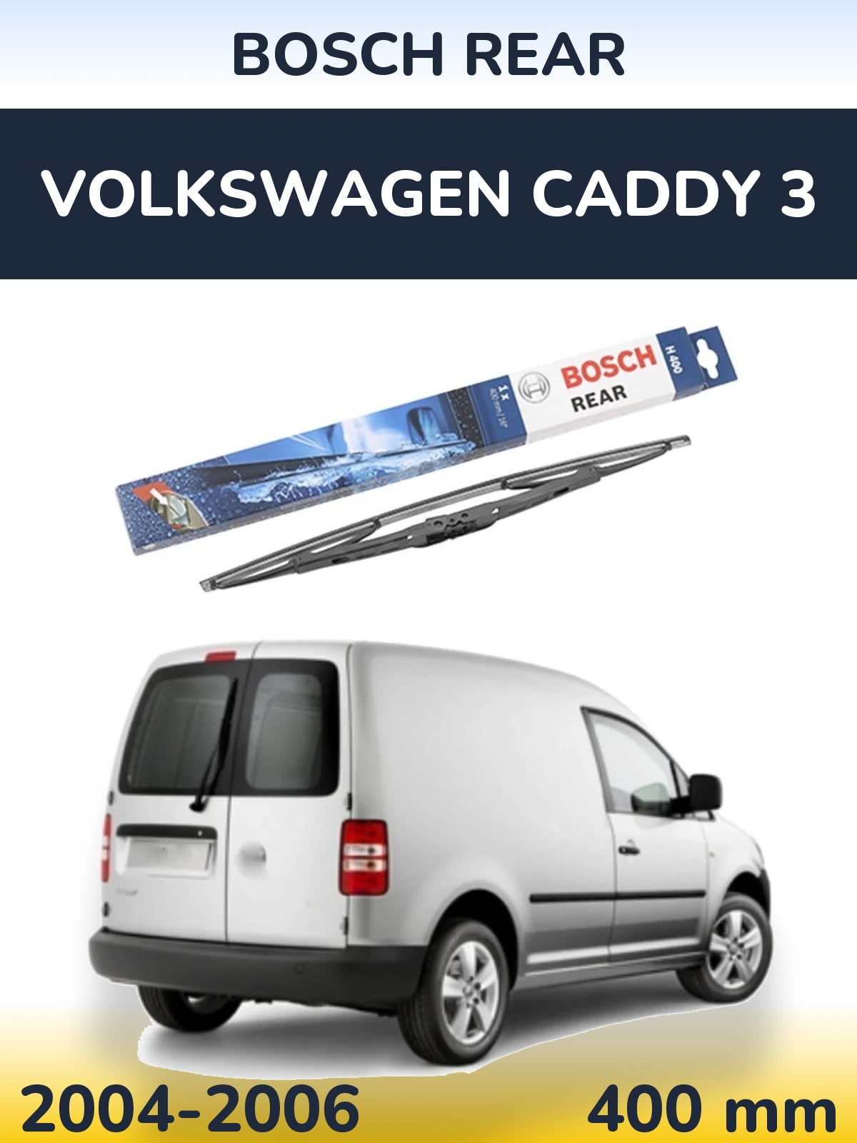 Rear wiper blade BOSCH Rear 400 mm for Volkswagen Caddy 3 2004-2006
