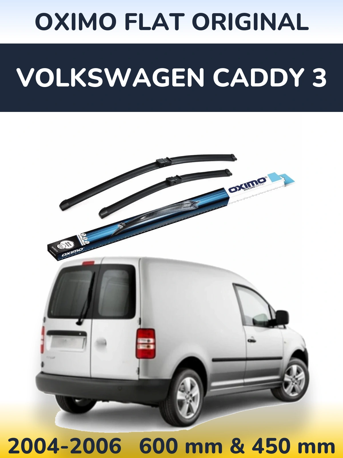 Front wiper blade set Oximo Flat Original 600 & 450 mm for Volkswagen Caddy 3 2004-2006