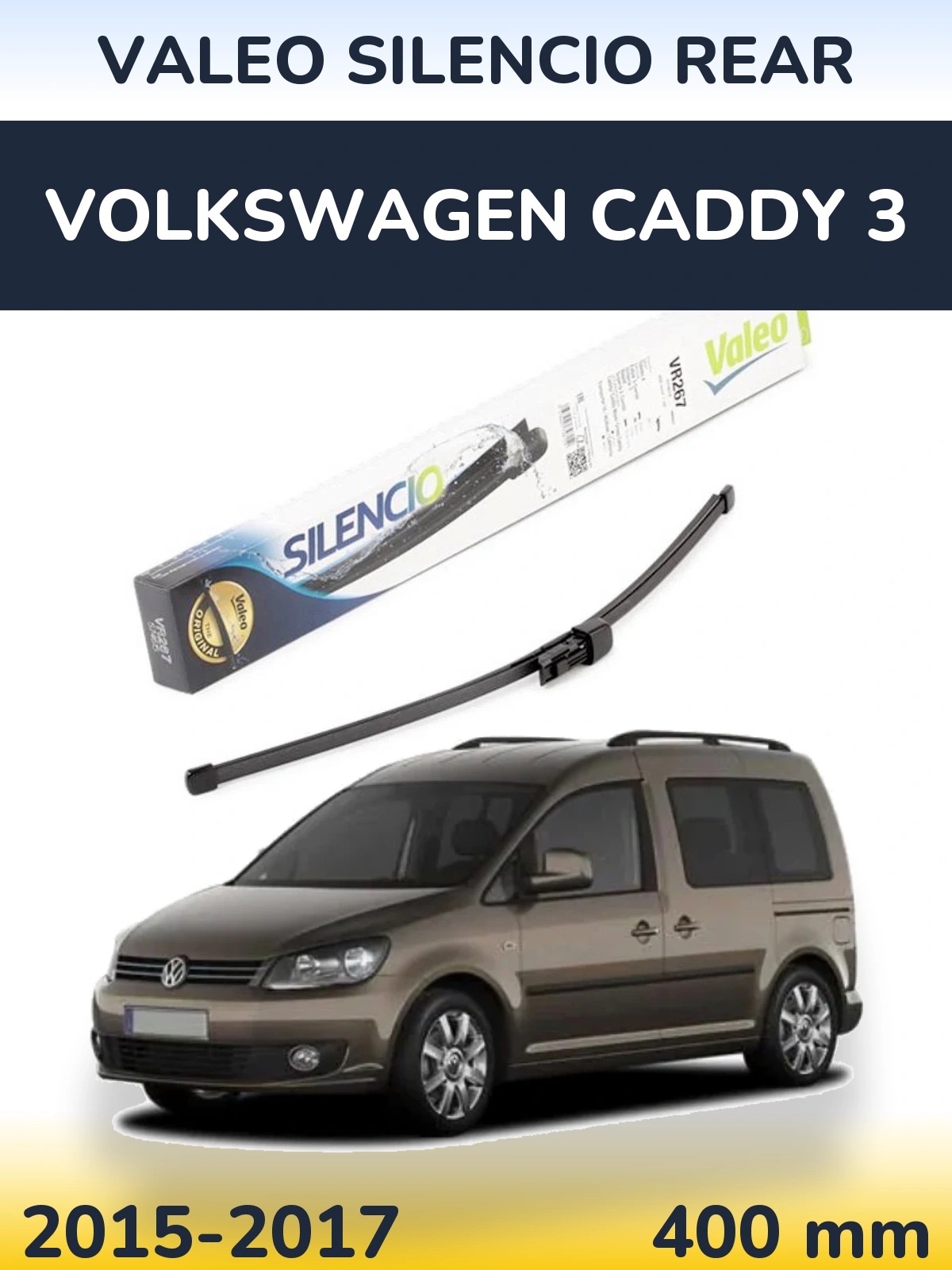Rear wiper blade Valeo Silencio Rear 400 мм for Volkswagen Caddy 3 2015-2017