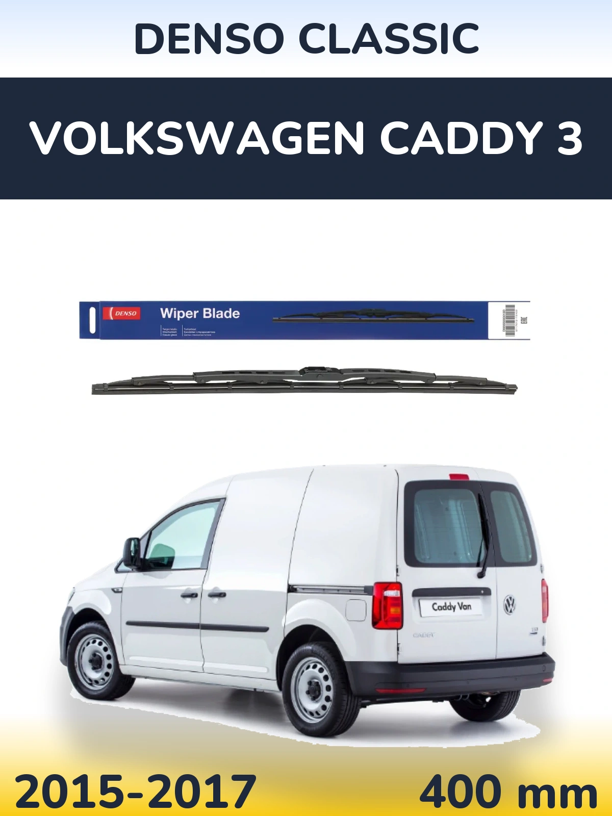Rear wiper blade Denso Classic 400 mm for Volkswagen Caddy 3 2015-2017