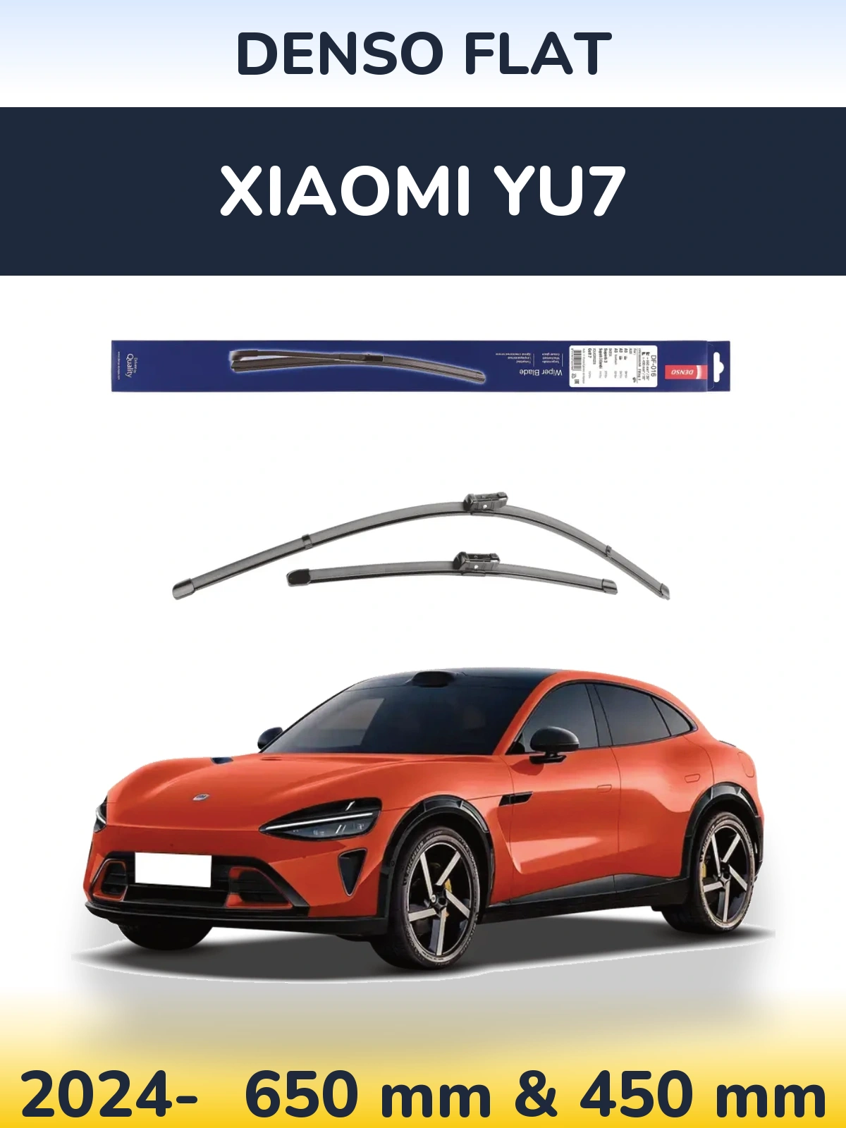 Komplet przednich wycieraczek Denso Flat 650 & 450 mm do Xiaomi YU7 2024-2026