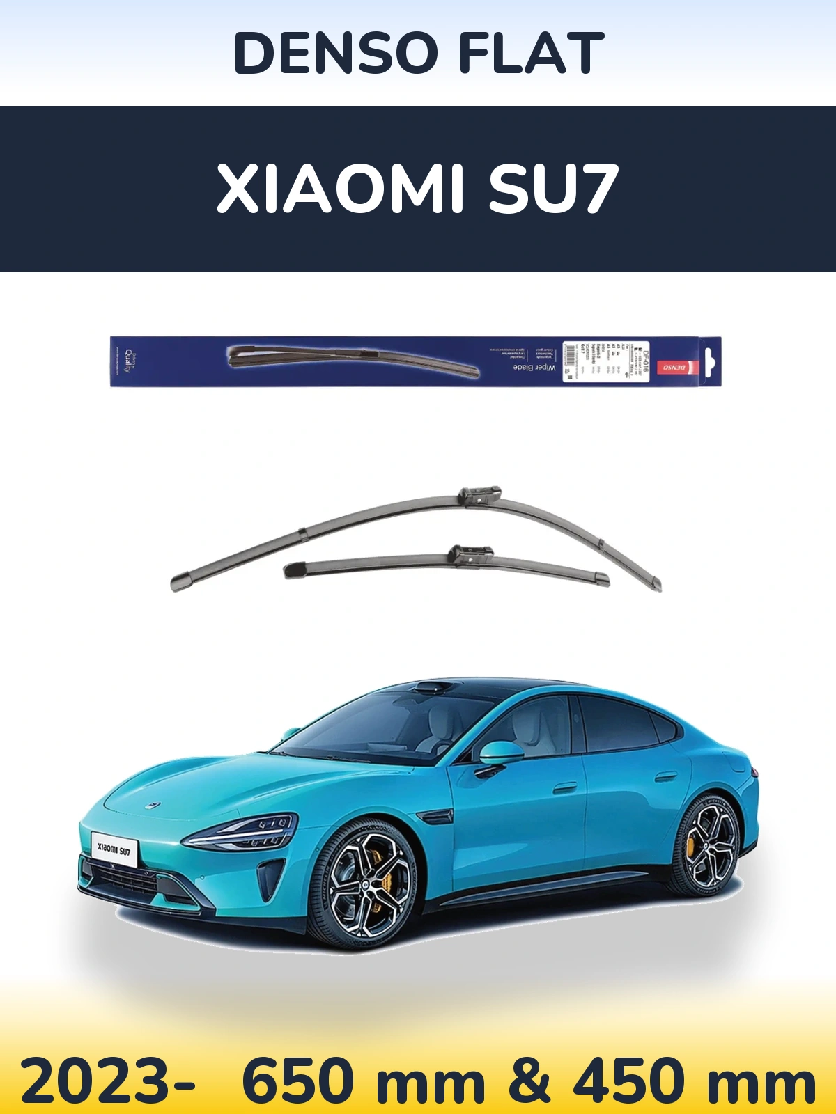 Komplet przednich wycieraczek Denso Flat 650 & 450 mm do Xiaomi SU7 2023-2026