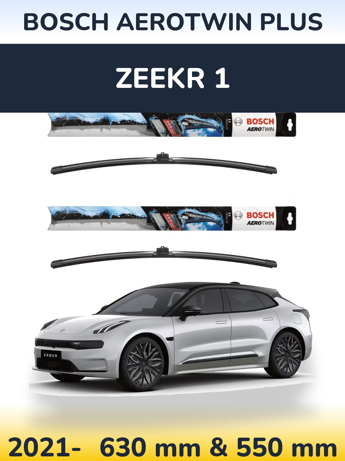 Комплект передніх щіток BOSCH AeroTwin Plus 600 & 550 мм для Zeekr 1 2021-2026