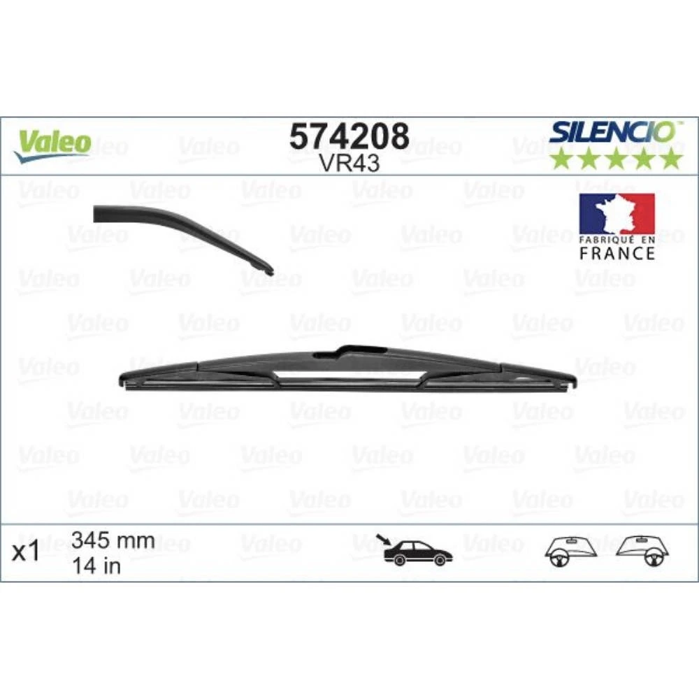 Rear wiper blade Valeo Silencio Rear 350 мм for Opel Zafira C Tourer 2011-2019