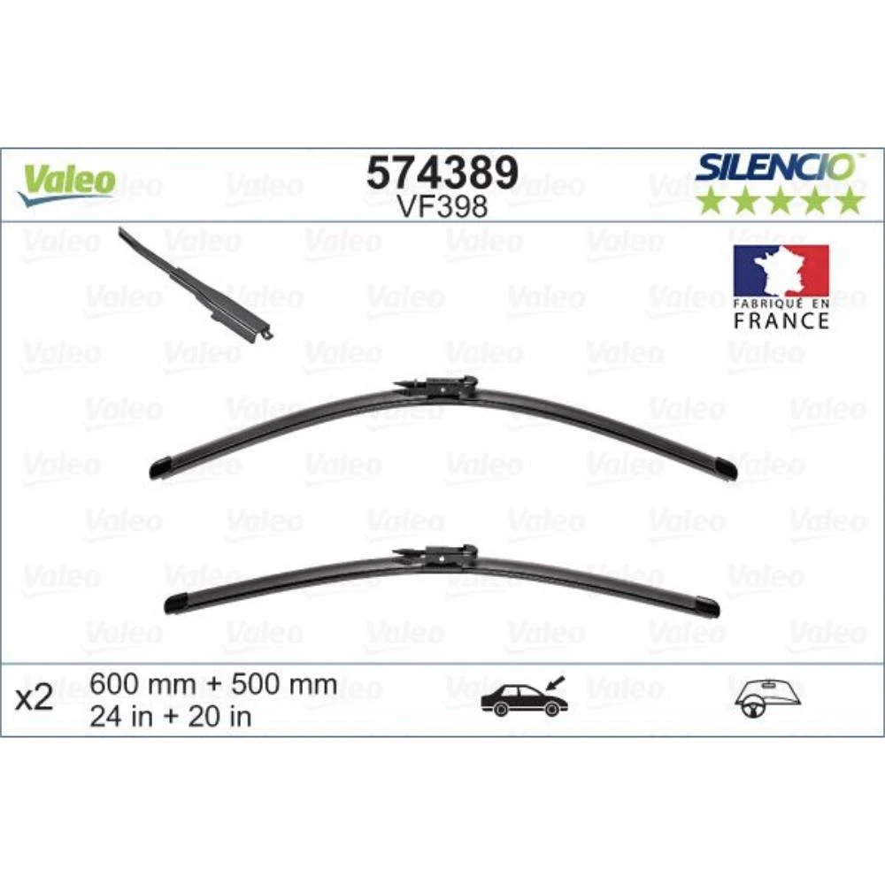 Wiper blades Valeo Silencio Flat for Lincoln Continental