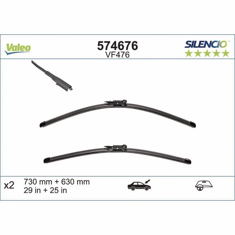 Шчоткі Valeo Silencio Flat для Ford Grand C-MAX
