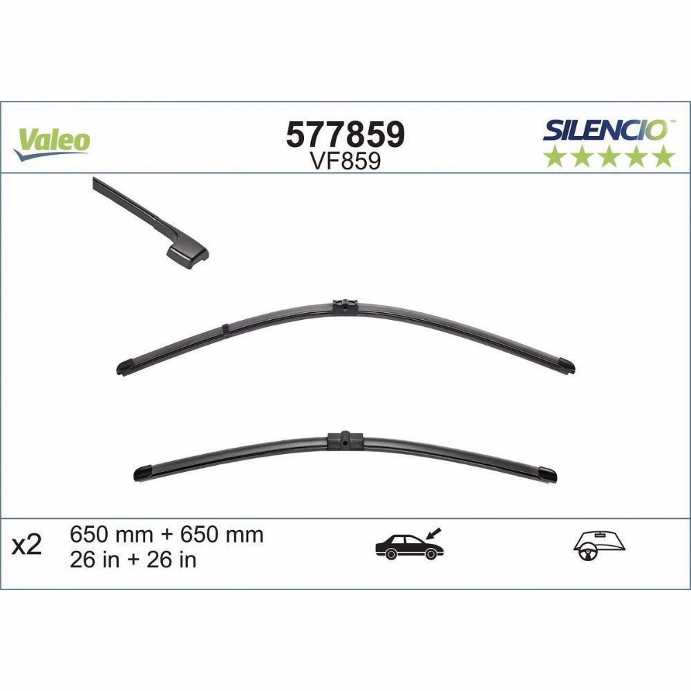 Wiper blades Valeo Silencio Flat for Porsche Cayenne