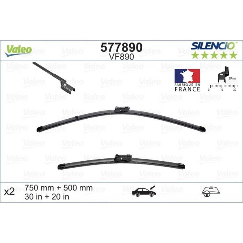 Wiper blades Valeo Silencio Flat for Ford Transit