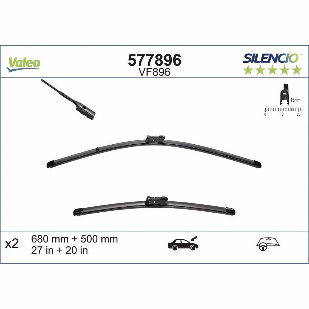 Wiper blades Valeo Silencio Flat for Audi Q7