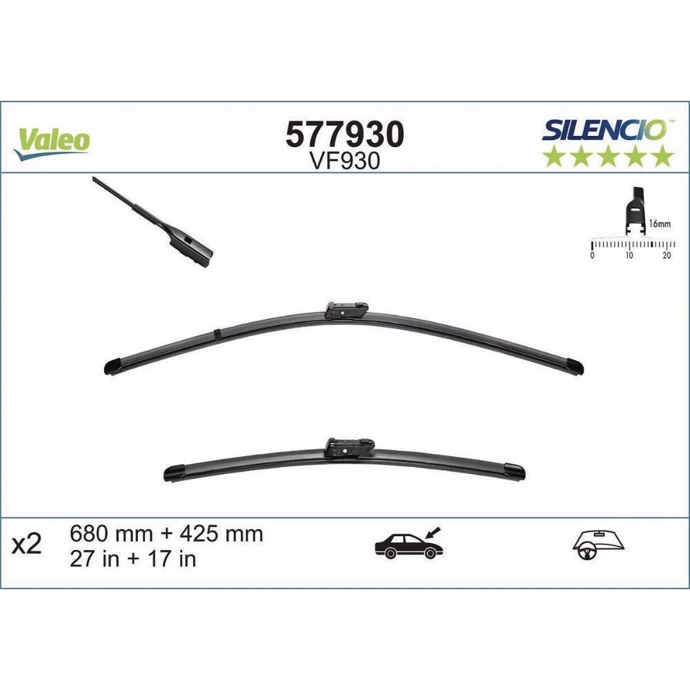 Wycieraczki Valeo Silencio Flat do Citroen C5