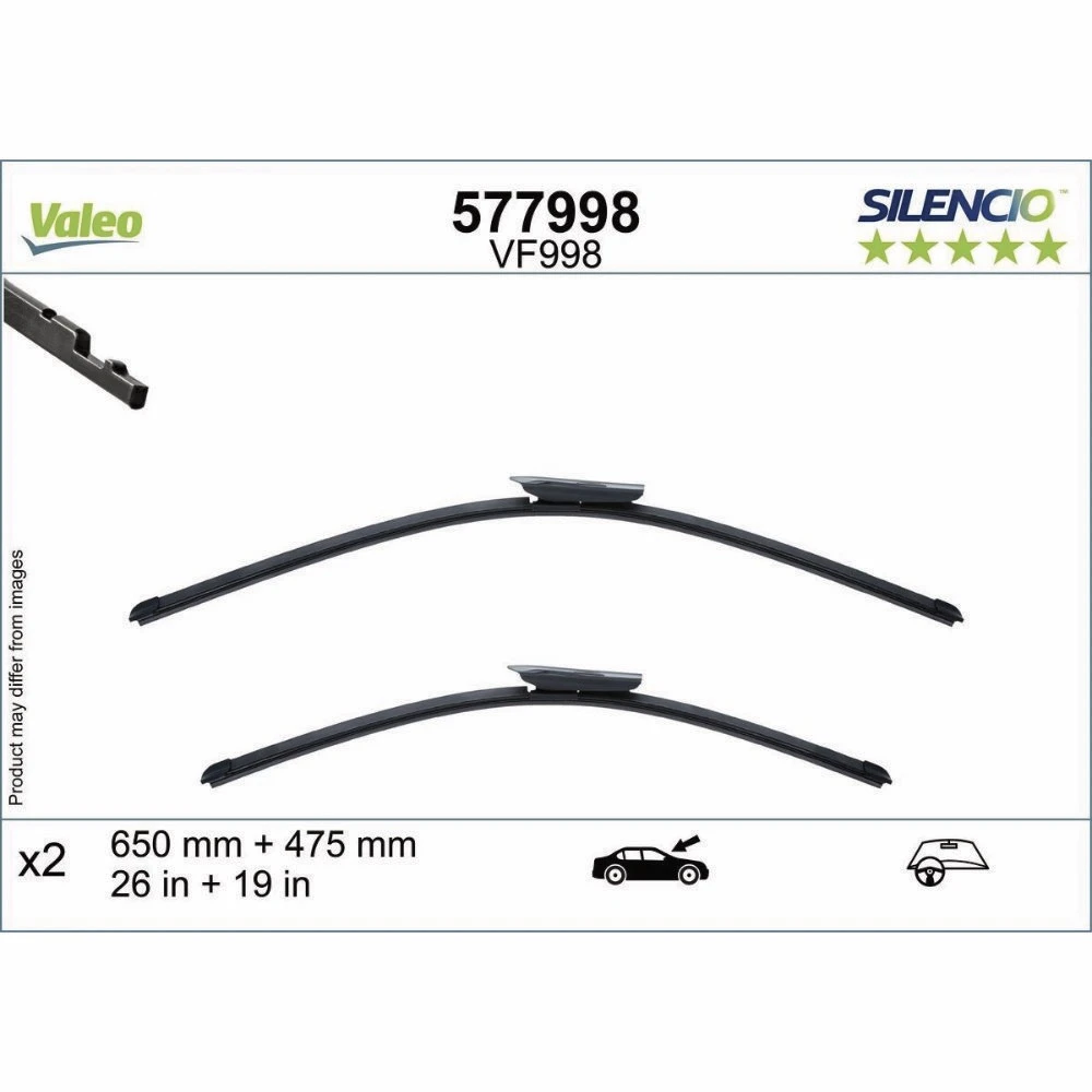 Wiper blades Valeo Silencio Flat for Cupra Terramar