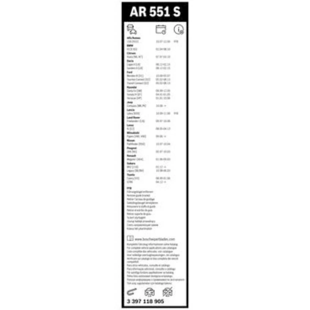 Komplet przednich wycieraczek BOSCH AeroTwin 550 & 500 mm do Alfa Romeo 156 1997-2005