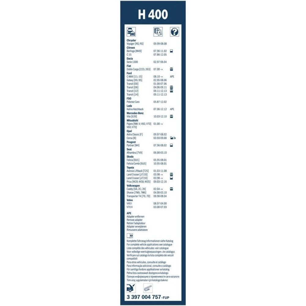 Tylna wycieraczka BOSCH Rear 400 mm do Datsun mi-DO 2014-2026
