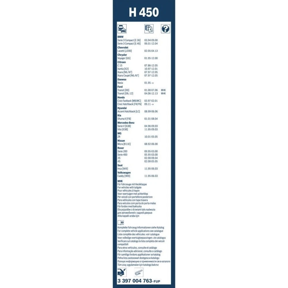 Tylna wycieraczka BOSCH Rear 450 mm do Rover 200 1989-1995