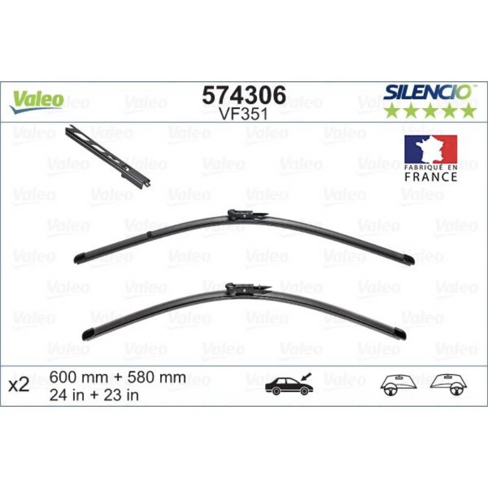 Дворники Valeo Silencio Flat для BMW 5 Series