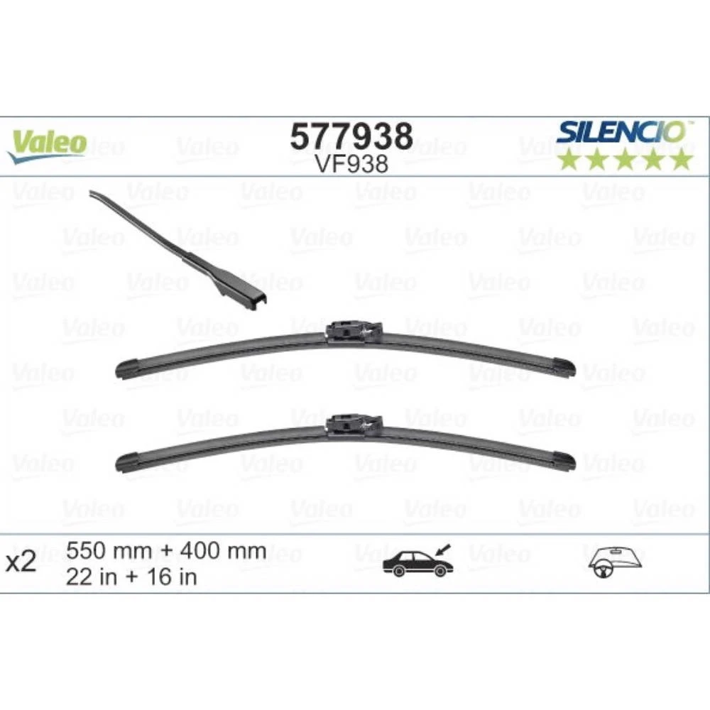 Дворники Valeo Silencio Flat для Dacia Dokker