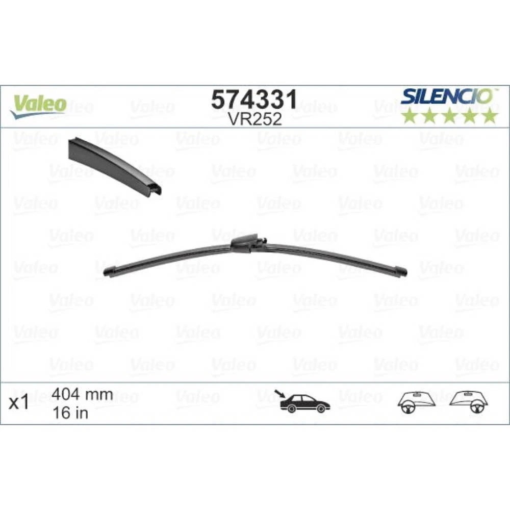 Rear wiper blade Valeo Silencio Rear 404 mm for Skoda Fabia 2 Combi 2006-2013