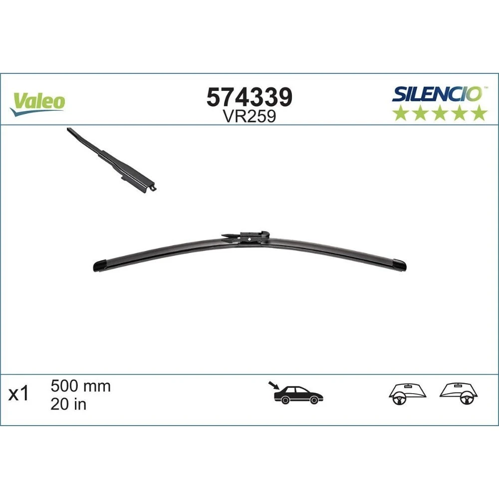 Задня щітка Valeo Silencio Rear 500 мм для Ford Mondeo 5 2014-2021