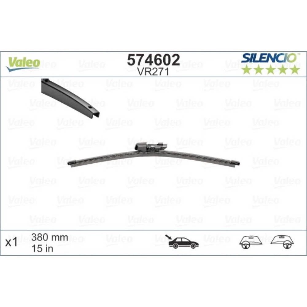 Rear wiper blade Valeo Silencio Rear 380 mm for Skoda Fabia 3 Combi 2014-2022