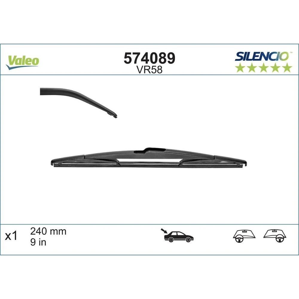 Задний дворник Valeo Silencio Rear 240 мм для Smart Forfour EQ 2017-2022